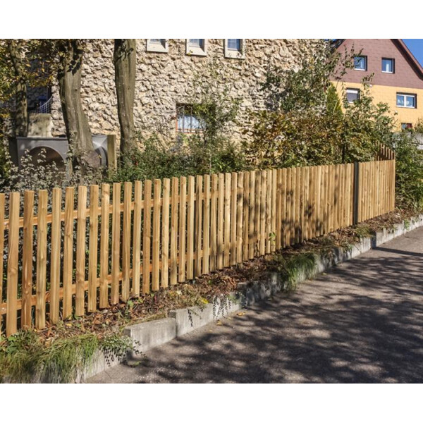 Trapezlattenzaun breit Douglasie H 80 cm x B 200 cm, Montage auf Pfosten unbehandelt