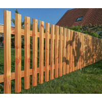 Trapezlattenzaun breit Douglasie H 150 cm x B 200 cm, Montage zwischen Pfosten unbehandelt