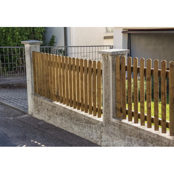 Stabzaun Fichte H 60 cm x B 200 cm, Montage auf Pfosten kdi braun