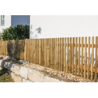 Trapezlattenzaun Douglasie filigran, H 80 cm x B 200 cm, kdi braun